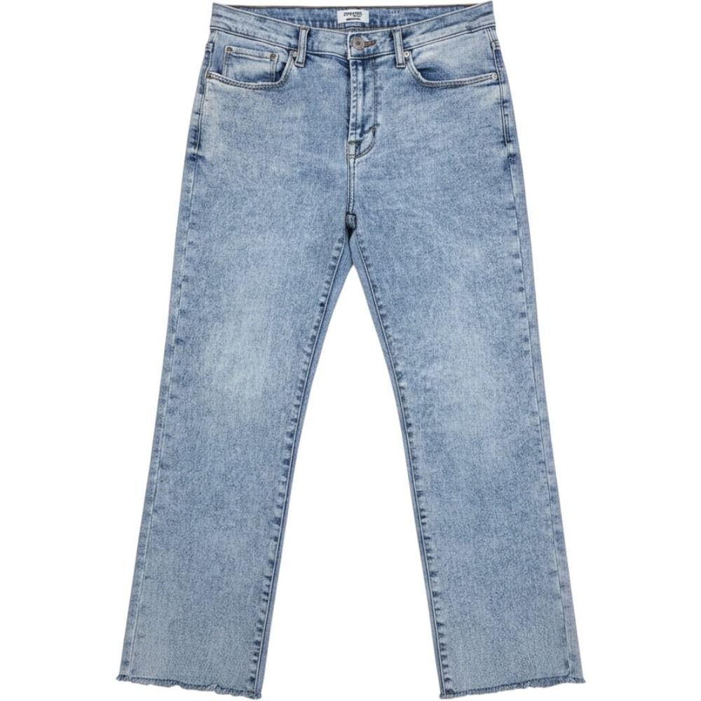 Kensie The Allie High Rise Slim Straight Acid Wash Raw Hem Jeans Blue 8/29